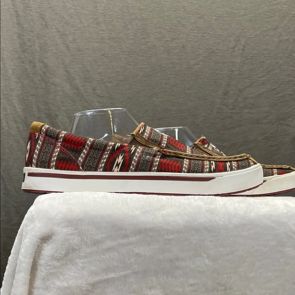 Hooey twisted X Red‎ and Brown Men's Aztec Shoes